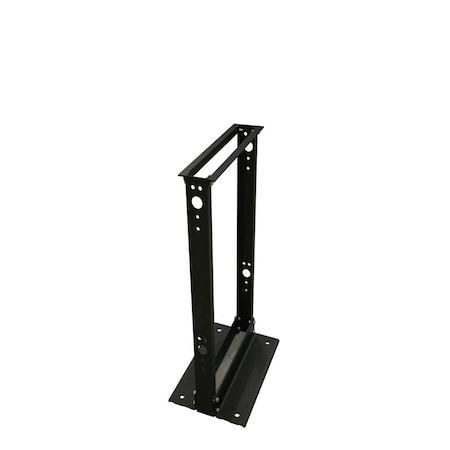 Quest Mfg 2-Post Open Frame Aluminium Floor Rack, 28U, 4' x 19", Black FR1904-28-02